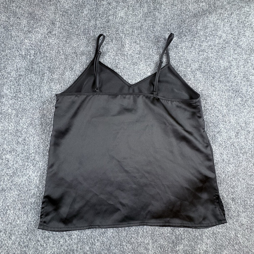 Tahari Camisole Top Women XS Black Satin Classic Minimalist Layering Capsule